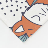 Kind bosillustratie, vossen en bloemen. fleece deken (Hoek)