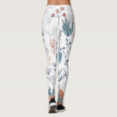 Kind bosillustratie, vossen en bloemen. leggings (Achterkant)