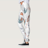 Kind bosillustratie, vossen en bloemen. leggings (Links)