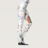Kind bosillustratie, vossen en bloemen. leggings (Rechts)