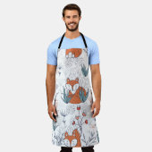 Kind bosillustratie, vossen en bloemen. schort (Gedragen)