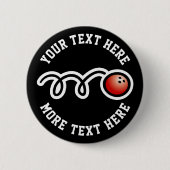 Kind bowling Birthday party gunt aangepaste naam Ronde Button 5,7 Cm (Voorkant)