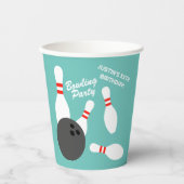 Kind bowling Verjaardagsfeestje op maat gemaakte p Papieren Bekers (Voorkant)