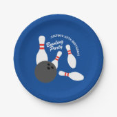 Kind bowling Verjaardagsfeestje thema papier borde Papieren Bordje (Voorkant)