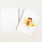 Kind Boxer in rode handschoenen en korte broek Planner (Display)