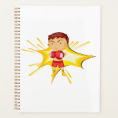 Kind Boxer in rode handschoenen en korte broek Planner (Voorkant)