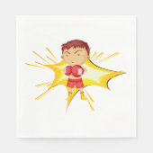 Kind Boxer in rode handschoenen en korte broek Servet (Voorkant)