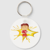Kind Boxer in rode handschoenen en korte broek Sleutelhanger (Voorkant)