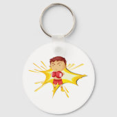Kind Boxer in rode handschoenen en korte broek Sleutelhanger (Achterkant)