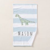 Kind Boy Doodle Dinosaur met kindernaam Bad Handdoek (Handdoek)