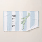 Kind Boy Doodle Dinosaur met kindernaam Bad Handdoek (Handdoek)