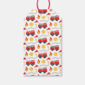 Kind brandweerwagen cadeaulabel (Voorkant)