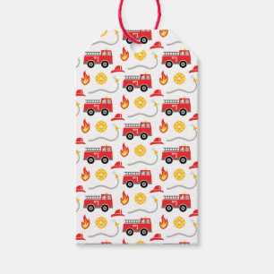 Kind brandweerwagen cadeaulabel