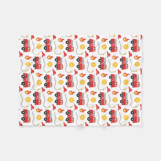 Kind brandweerwagen fleece deken (Voorkant (Horizontaal))