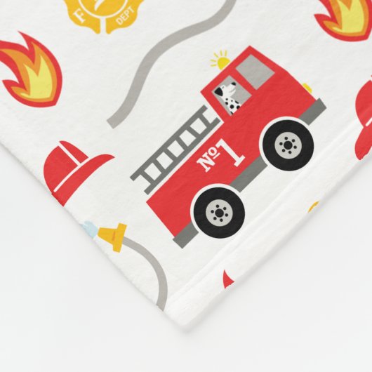 Kind brandweerwagen fleece deken (Hoek)