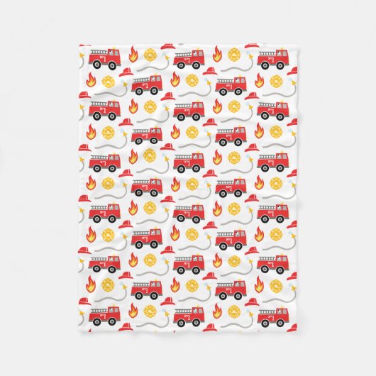 Kind brandweerwagen fleece deken (Voorkant)