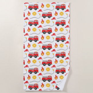 Kind brandweerwagen strandlaken