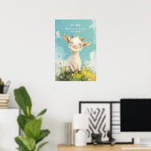 Kind Brave Happy Goat Gepersonaliseerde Kwekerij K Poster (Thuiskantoor)