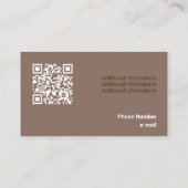 Kind Brown Tone Flat Shapes Qr Code Visitekaartje (Achterkant)