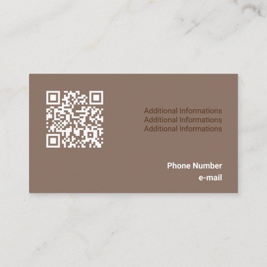 Kind Brown Tone Flat Shapes Qr Code Visitekaartje (Achterkant)