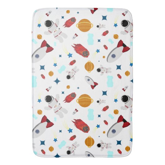 Kind Buitenruimte en astronaut patroon Badmat (Voorkant Verticaal)
