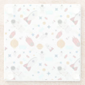 Kind Buitenruimte en astronaut patroon Glazen Onderzetter (Achterkant)