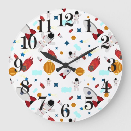Kind Buitenruimte en astronaut patroon Grote Klok (Voorkant)