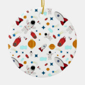 Kind Buitenruimte en astronaut patroon Keramisch Ornament (Voorkant)