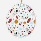 Kind Buitenruimte en astronaut patroon Keramisch Ornament (Links)