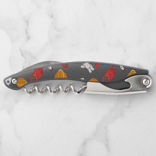 Kind Buitenruimte en astronaut patroon Kurkentrekker (Achterkant)