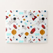 Kind Buitenruimte en astronaut patroon Legpuzzel (Horizontaal)