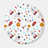 Kind Buitenruimte en astronaut patroon Magneet (Voorkant)