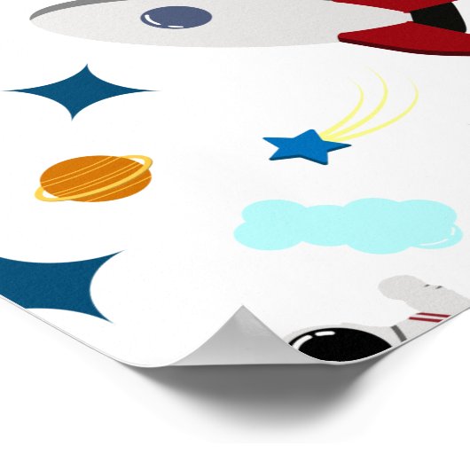 Kind Buitenruimte en astronaut patroon Poster (Hoek)