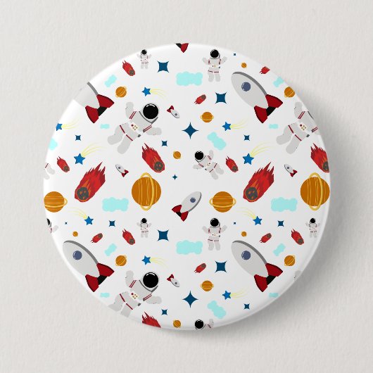 Kind Buitenruimte en astronaut patroon Ronde Button 7,6 Cm (Voorkant)
