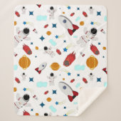 Kind Buitenruimte en astronaut patroon Sherpa Deken (Voorkant)
