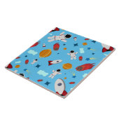 Kind Buitenruimte en astronaut patroon Tegeltje (Zijkant)