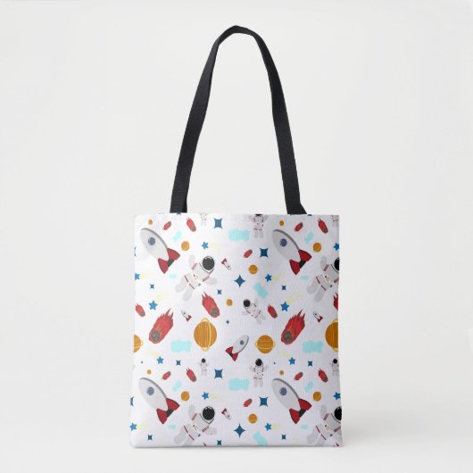 Kind Buitenruimte en astronaut patroon Tote Bag (Voorkant)