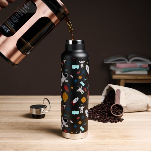Kind Buitenruimte en astronaut patroon Waterfles (Koffie)