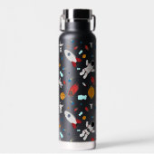 Kind Buitenruimte en astronaut patroon Waterfles (Voorkant)