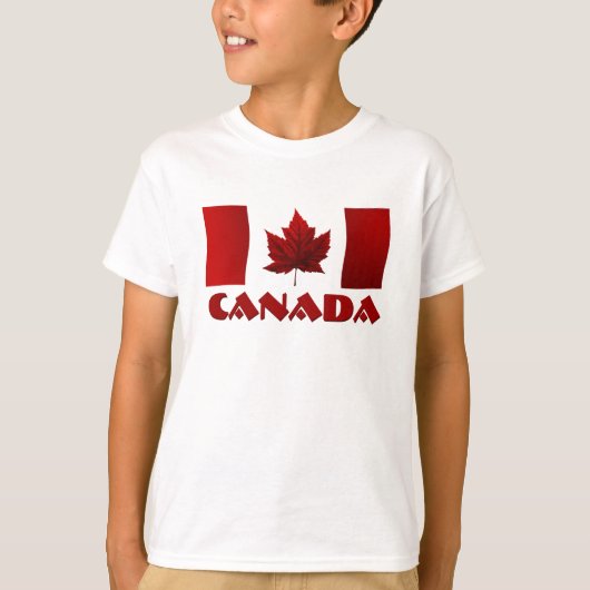 Kind Canada Flag Ringer Maple Leaf Kind T-Shirt (Voorkant)