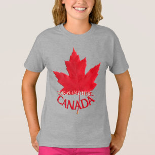 Kind Canada T-shirt Aangepaste naam Maple Leaf Shi