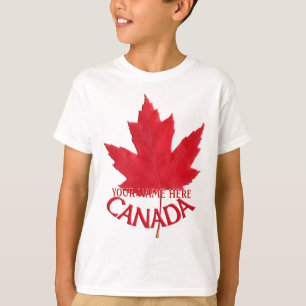 Kind Canada T-shirt Aangepaste naam Maple Leaf Shi