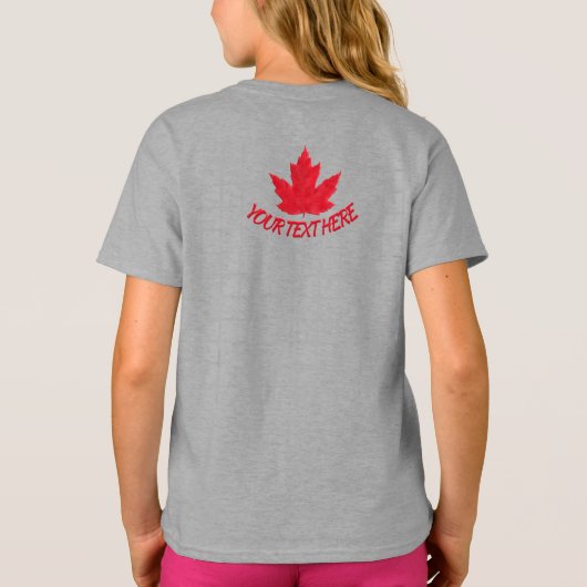 Kind Canada T-shirt Aangepaste naam Maple Leaf Shi (Achterkant)