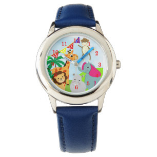 Kind Cartoon Oerwouden Afbeelding Horloge
