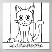 Kind Cat Coloring Poster (Voorkant)