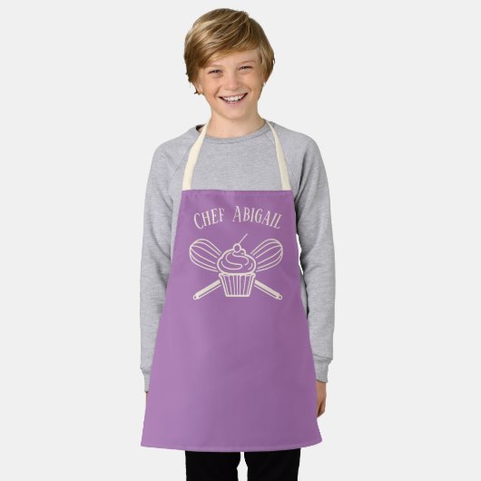Kind Chef Custom Name Cooking Baking Schort (Gedragen)