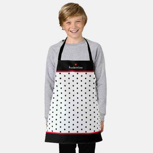 Kind Chef Fun Dot Pattern Schort (Gedragen)