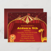 Kind Circus Birthday Uitnodiging (Voorkant / Achterkant)