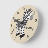 Kind Clock Cute Baby Zebra Ronde Klok (Hoek)