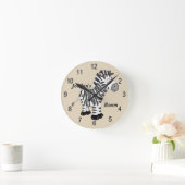 Kind Clock Cute Baby Zebra Ronde Klok (Huis)
